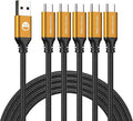 Short USB C Cable 1ft, 5 Pack Type C to USB A Cord, Braided Fast Charging | Short 1FT USB C Cable Compact Type C to USB A cord reduces clutter, perfect for desks, cars, power banks and daily charging. by SMALLElectric