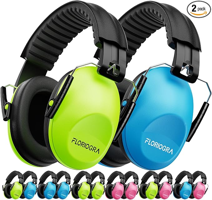Floriogra 2 Pack Noise Canceling Headphones for Kids, Kids Ear Protection Earmuffs for Autism, Toddler, Children, Noise Cancelling Sound Proof Earmuffs/Headphones for Concerts, Air Shows, Fireworks by Floriogra