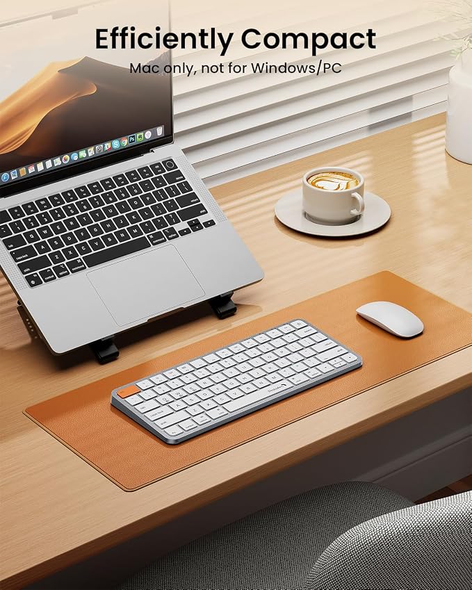 ProtoArc K90-A Backlit Bluetooth Keyboard for Mac/iPad, White Silver | Compact Wireless Mac Keyboard, 78-Key, No Numpad, 3-Level White Led Backlight, Multi-Device, Low-Profile, Rechargeable - Image 2
