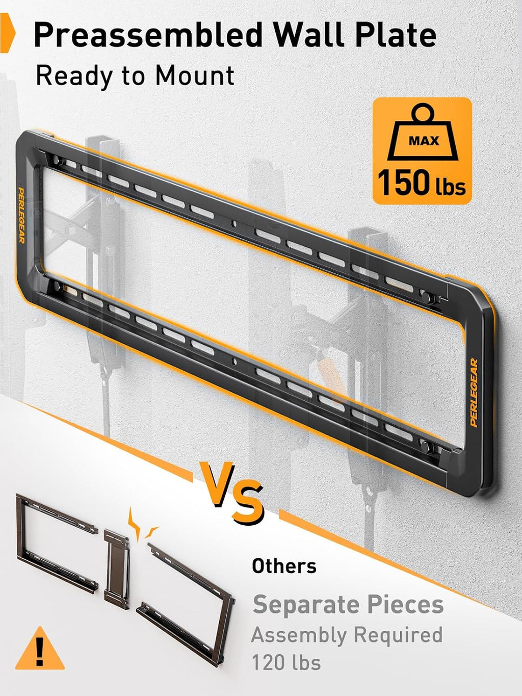 Perlegear Advanced Tilting TV Wall Mount for 42–90 inch TVs up to 150 lbs - Image 3
