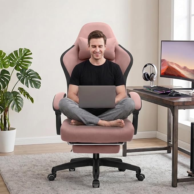 GTPLAYER Gaming Chair, Computer Office Chair with Pocket Spring Cushion, Linkage Armrests and Footrest, High Back Ergonomic Computer Chair with Lumbar Support Task Chair with Footrest - Image 9