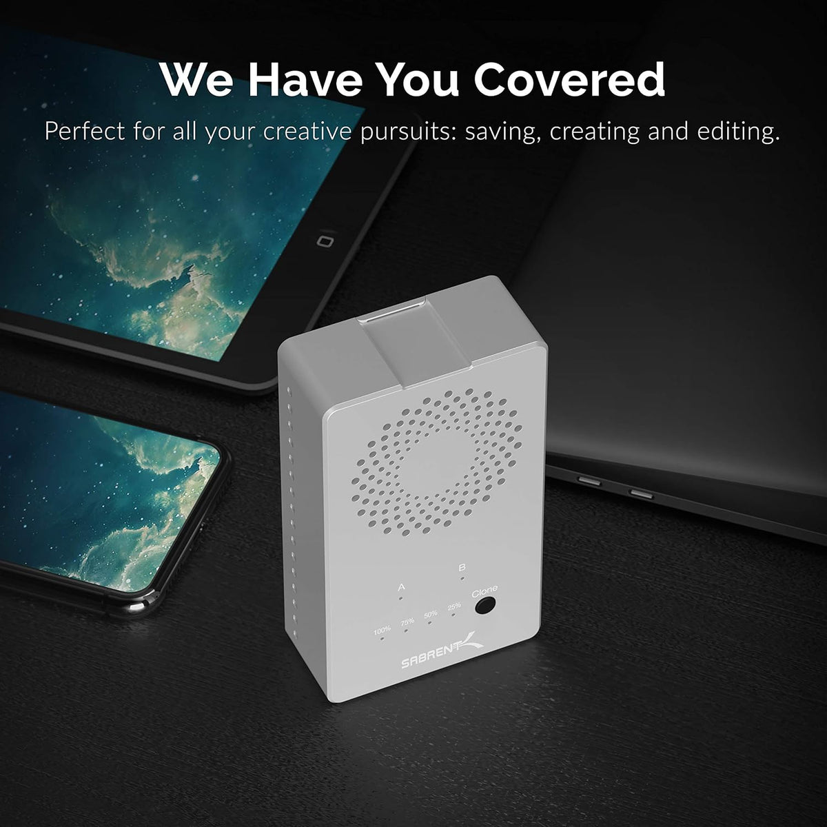 SABRENT Dual-Bay USB-C 10Gbps M.2 NVMe SSD Cloner Dock (EC-SSD2) - Image 5