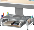 Simple Houseware Metal Desk Monitor Stand Riser w/ Organizer Drawer, Silver | Side Storage for Office Supplies by SimpleHouseware