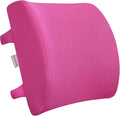 Lumbar Pillow for Chair and Car, Back Support for Office, Memory Foam Cushion with Mesh Cover - Pink by LoveHome
