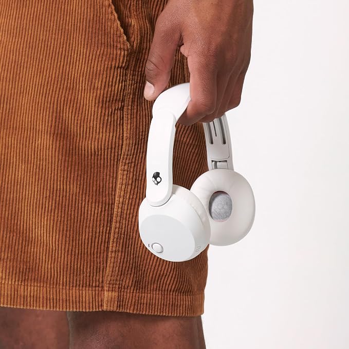 Skullcandy Icon 180 Wireless On-Ear Bluetooth Headphones - Bone | 50 Hours Battery, Lightweight and Travel Ready, Secure Fit, Sweat and Water Resistant, Microphone iPhone Android, Foldable - Image 6