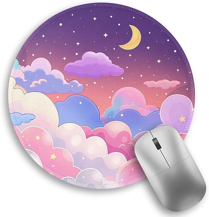 Funny Cute Work Mouse Pad, Small Round Mousepad for Desk, Laptop | Mini Travel Wireless Mice Pad for Computer, Office Accessories, Coworker Gifts, 8.6 x 8.6 inch by Lebrocoli
