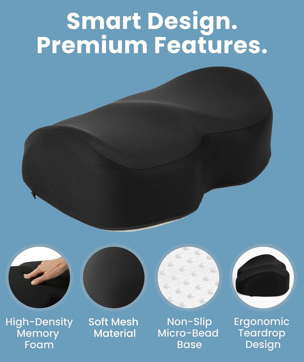 Everlasting Comfort Foot Rest for Under Desk at Work - Memory Foam Office Foot Stool & Under Desk Footrest Leg Elevation Pillow for Gaming & Home Office, Supports Posture - Image 4