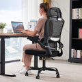 TRALT Office Chair Ergonomic Desk Chair - Gaming Chair with Lumbar Support | 330 LBS Home Office Desk Chairs with Headrest, Reading Chair with Flip-up Armrests, Comfortable Computer Chairs (1, Black) by TRALT