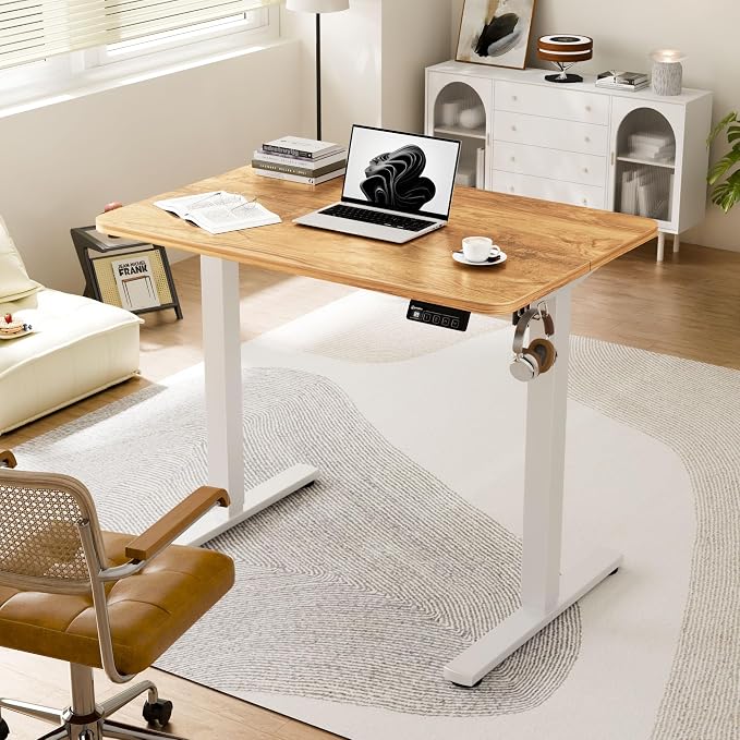 Small Standing Desk, 35"x24" Height Adjustable Sit-Stand for Home Office | Electric Adjustable Standing Desk, Sit to Stand Computer Office Desk with Splice Board, Memory Preset, Lifts 28.7''-46.5" - Image 2