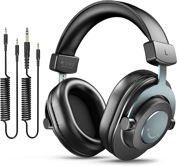 FIFINE HD8 Wired Studio Monitor Headphone, Detachable 3.5mm/6.35mm Cables | Podcast Headphones with 50mm Drivers, Closed-back, 50mm Drivers, Passive Noise Canceling, Lightweight, for PC/Mixer/Amplifier by FIFINE