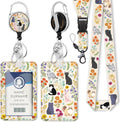 Flower Cats Lanyards for ID Badges, Cute id Holder with Lanyard by Gctriki