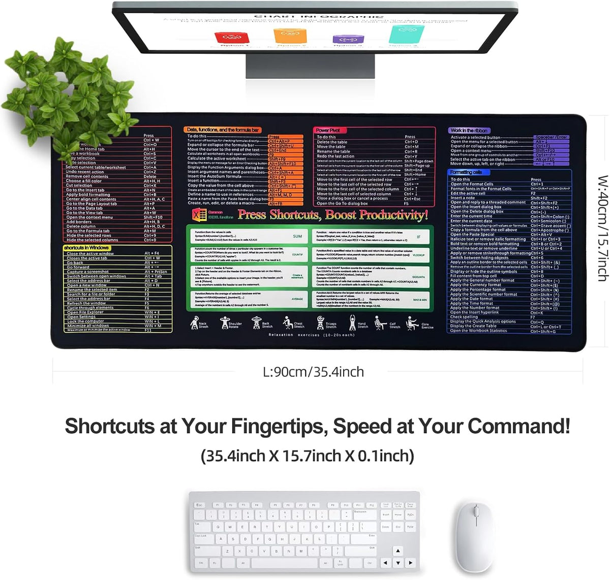 XXL Gaming Mouse Pad 35.4x15.7 Professional Large Mouse Pad & Computer Game Mouse Mat-90x40 Excelnew - Image 2