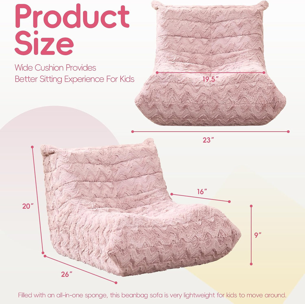 Hobestluk Small Bean Bag Chair Fireside Floor Chair BeanBag Couch Togo Sofa - Image 2