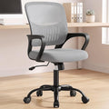 OLIXIS Ergonomic Office Desk Chair, Mid-Back Executive Computer Chair | Fixed Armrest, Rocking Mode, Height Adjustable, 360° Rolling Swivel Adults, Student, Grey by OLIXIS