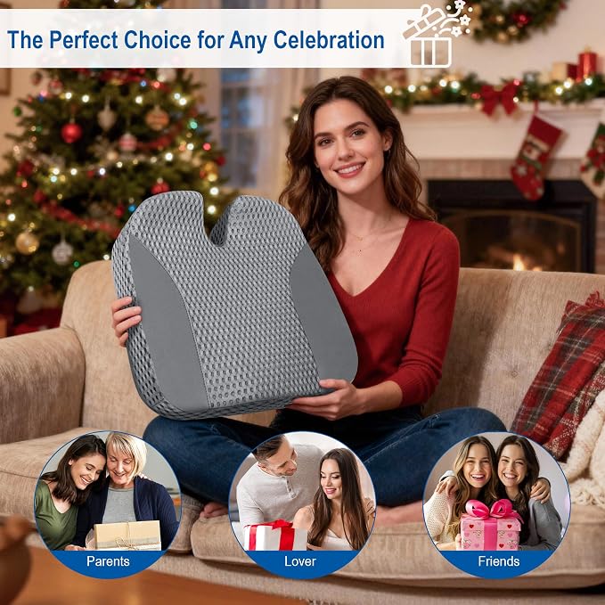 Lofty Aim Car Seat Cushion for Driving, Memory Foam Driver Seat Cushion | Car Seat Cushion for Long Driving Comfort, Driver Seat Pillow Adds Height and Support for Cars, Trucks, Office Chairs, Gray - Image 9