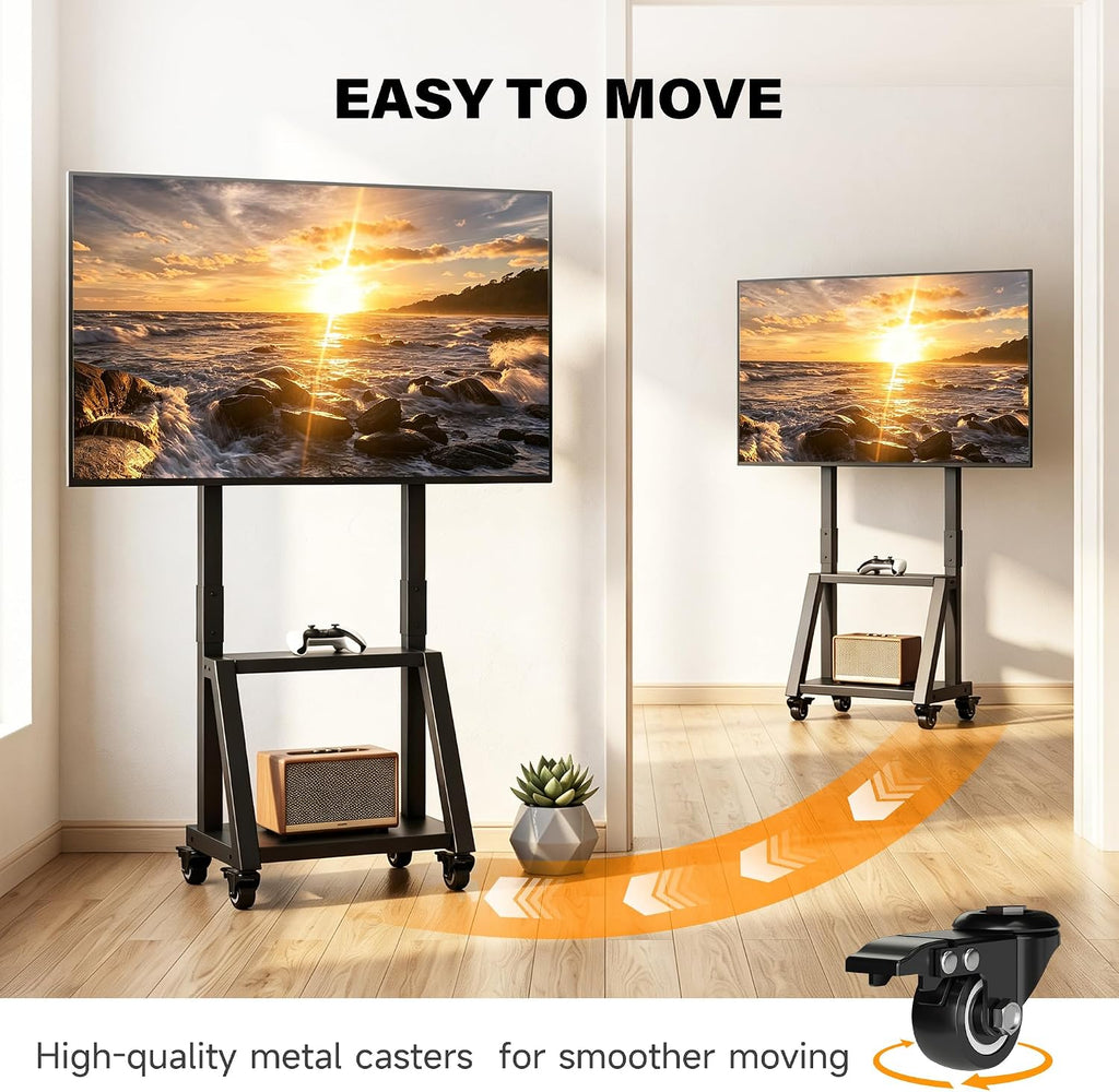Heavy Duty TV Carts on Wheels for 23-50" TVs Rolling Floor Stand - Image 6