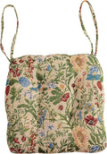 vctops Farmhouse Floral Print Chair Cushions with Ties U-Shaped Soft Comfortable Chair Pads Non Slip Seat Cushions for Indoor Dining Room and Kitchen Chairs (Flower H,16"x16") by vctops