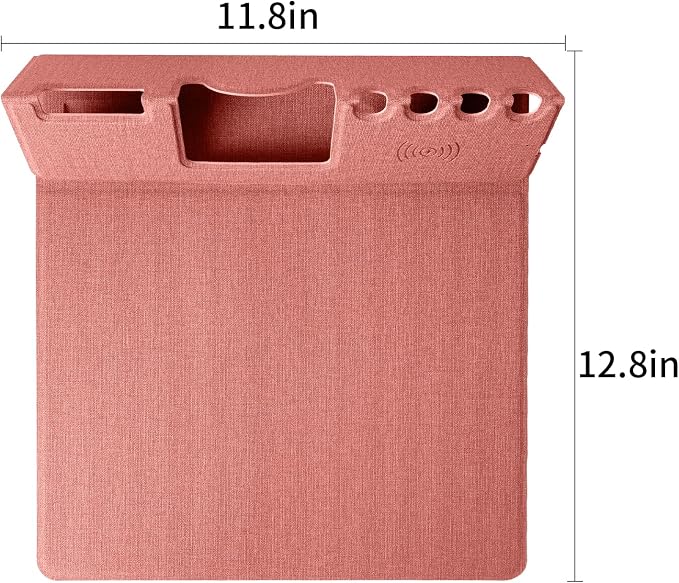 Mouse Pad with Phone Holder & Pen Holders, Wireless Charging Desk Mat, Mousepad Home Office Desk Pad with Ultra-Smooth Surface, Non-Slip Base, Waterproof Keyboard Pad, Classic Pink Desk Mat - Image 7