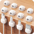 12Pack Cord Organizer, Chfeila Compact Dual Spring & Clasp Lock Cable Management Clips, Adhesive Phone Charger Keeper, Wire Holder for Nightstand/Car, Home Office Desk Accessories Decor Essentials by Chfeila