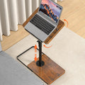 TV Tray Table for Couch, Height Adjustable/360° Swivel/180° Flip-Over Panel Design C-Shaped End Table, Sofa Arm End Side Table with Phone & Tablet Slot for Eating, Laptop,Couch Bed (Vintage Brown) by Dataroad Selead