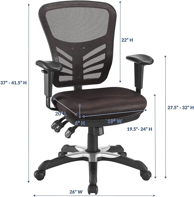 Modway Articulate Ergonomic Mesh Office Chair in Brown - Image 3