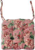 vctops Farmhouse Floral Print Chair Cushions with Ties U-Shaped Soft Comfortable Chair Pads Non Slip Seat Cushions for Indoor Dining Room and Kitchen Chairs (Flower C,16"x16") by vctops