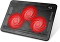 havit HV-F2056 Laptop Cooling Pad for 15.6-17 Inch Laptops, Black | Three quiet USB-powered fans circulate air below the laptop, two height settings improve viewing and typing comfort by havit