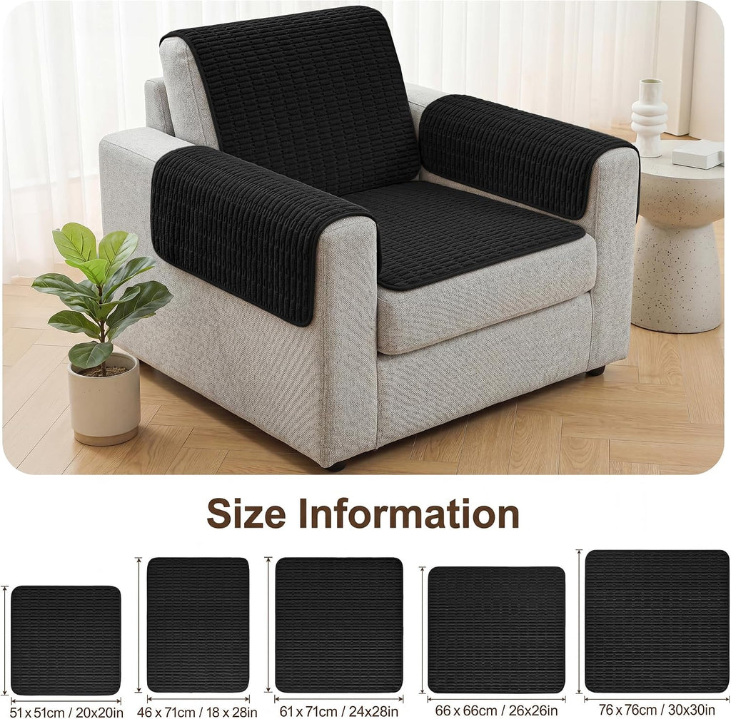 Foxdecor Couch Arm Covers for Sofa Arm Chair Covers Set of 2 - Image 6