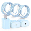 20W USB C Fast Charging for iPhone 17 Air/16/15 Pro Max,3Pack Colorful Mixed Charger Block with Braided Long USB C to C Cables (6/6/10ft) Compatible with iPhone16/15 Pro/15 Plus/iPad Pro by Hzevn