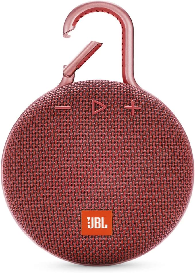 JBL Clip 3, Fiesta Red - Waterproof, Durable & Portable Bluetooth Speaker - Up to 10 Hours of Play - Includes Noise-Cancelling Speakerphone & Wireless Streaming by JBL