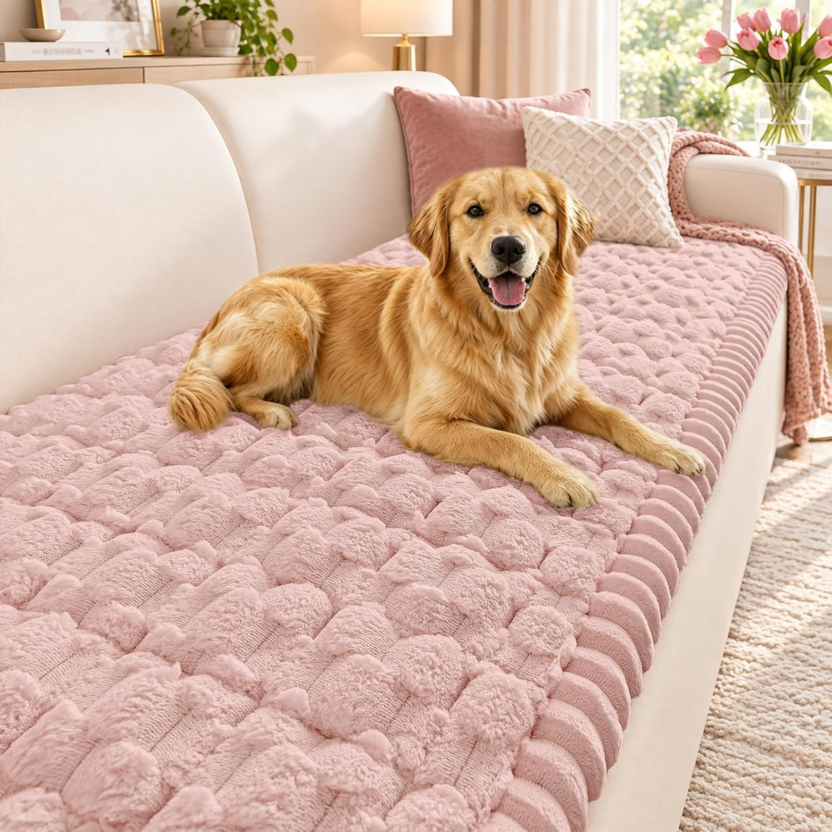 Smiry Couch Covers for Dogs, Non Slip Fuzzy Pet Sofa Protector Washable by Smiry