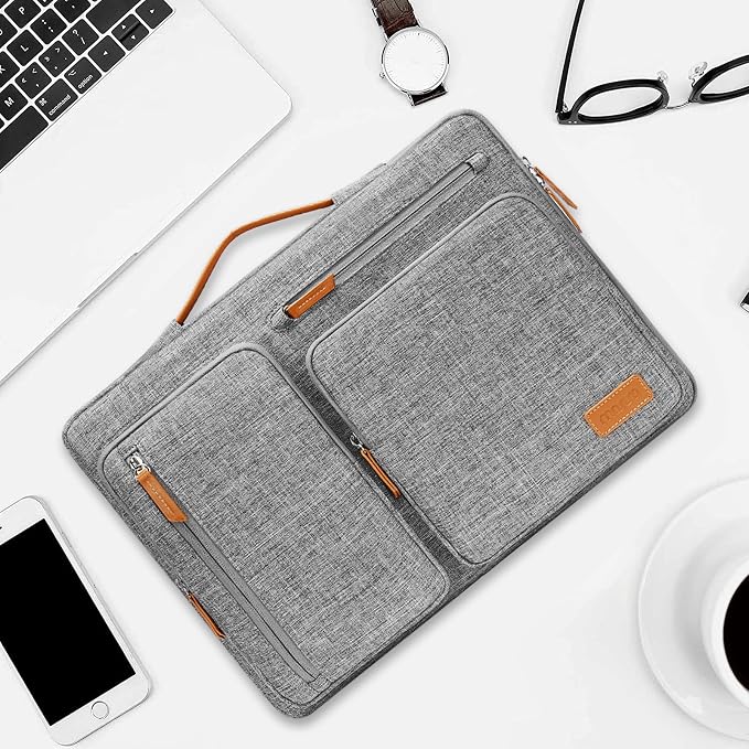MOSISO 360 Protective Laptop Case 16 inch, 15-15.6 inch Laptop Sleeve | Compatible with MacBook Pro 16, HP Acer Dell Lenovo ASUS, Side Open Carrying Case with 4 Zipper Pockets, Gray - Image 8
