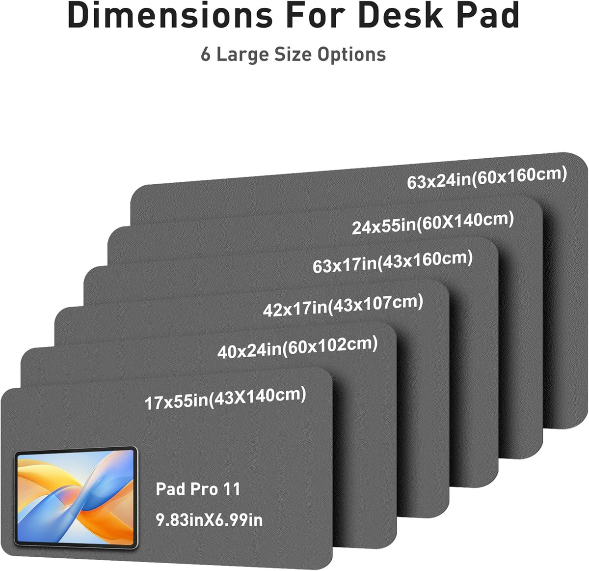 Aothia Faux Leather Desk Mat - Large Mouse Pad, Non-Slip PU Leather Blotter, Waterproof Writing Surface for Office and Home (Grey, 42" x 17") - Image 5