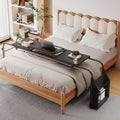 Overbed Table with Wheels,60.6-84.2 inches Mobile Bed Desk, Black by Arlopu