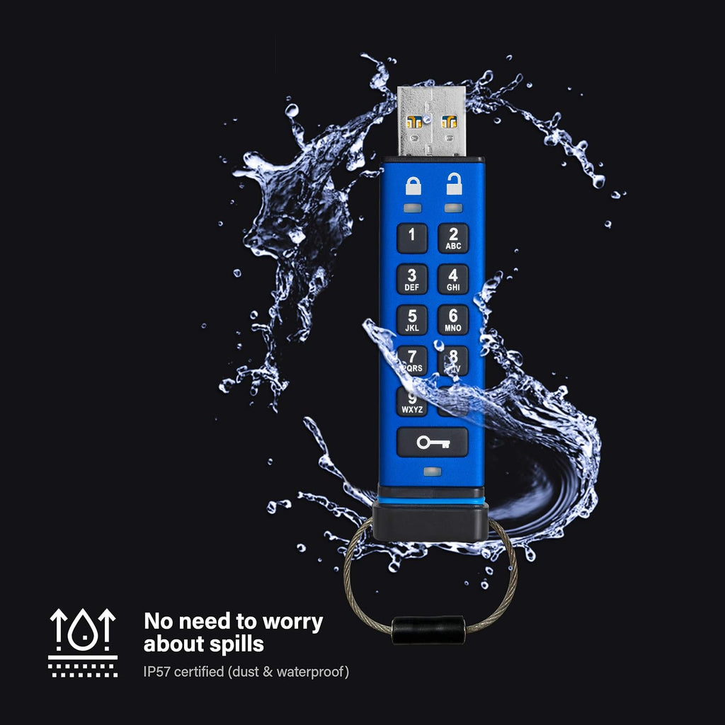 iStorage datAshur PRO 64 GB | Encrypted USB Memory Stick | FIPS 140-2 Level 3 Certified | Password protected | Dust/Water Resistant - Image 3