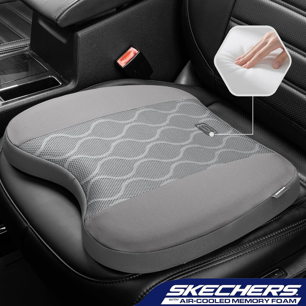 Skechers Seat Cushion, Air-Cooled Memory Foam for Office Chair and Car,Grey - Image 2