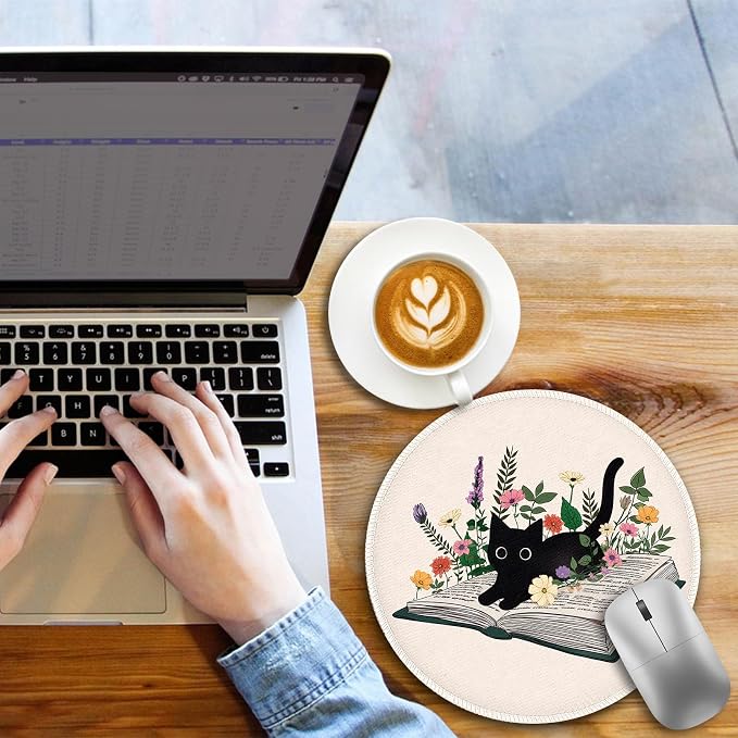 Funny Work Mouse Pad, Small Round Mousepad for Desk, Laptop | Mini Travel Wireless Mice Pad for Computer, Office Accessories, Coworker Gifts, 8.6 x 8.6 inch - Image 3