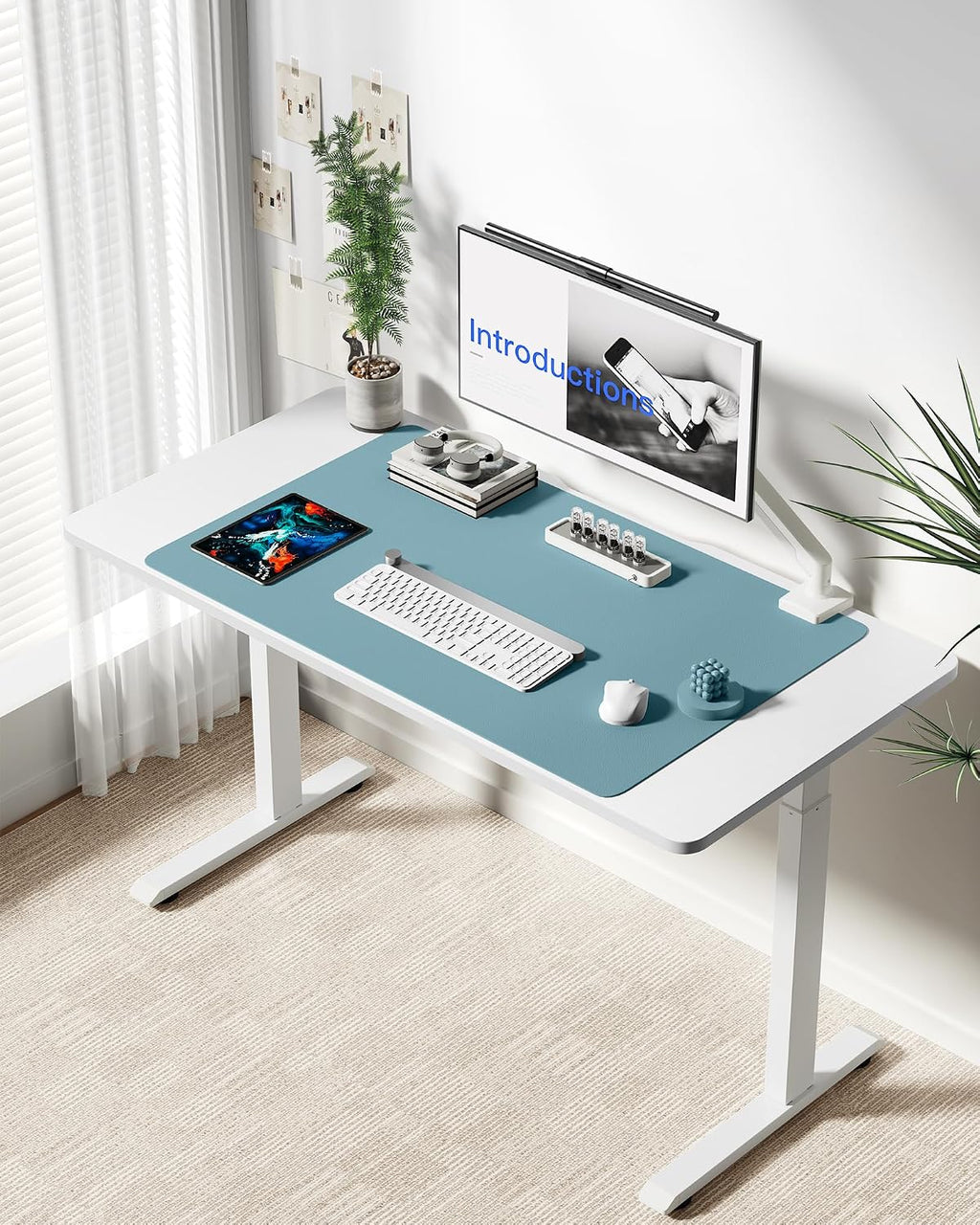 YSAGi Leather Desk Protector, Office Mat, Large Mouse Mat, Non-Slip PU Leather Blotter, Laptop Desk Mat, Waterproof Writing Pad for Office and Home(Aquamarine, 40" x 24") - Image 7
