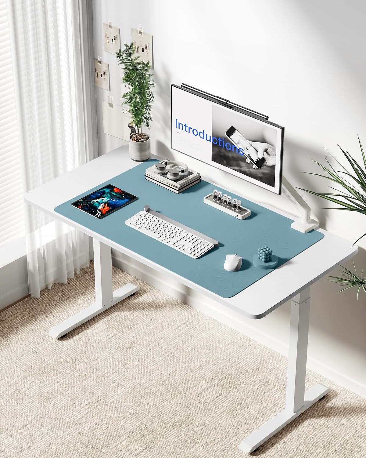 YSAGi Leather Desk Protector, Office Mat, Large Mouse Mat, Non-Slip PU Leather Blotter, Laptop Desk Mat, Waterproof Writing Pad for Office and Home(Aquamarine, 40" x 24") - Image 7