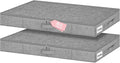 4-In Low Profile Under Bed Storage, Rigid Structure, 2 Pack, Gray | Below 4 Inch Low Space Storage, Rigid Sides & Bottom, Reinforced Handles, Foldable Design, for Couches, Cribs, Dorm Beds by Boailydi