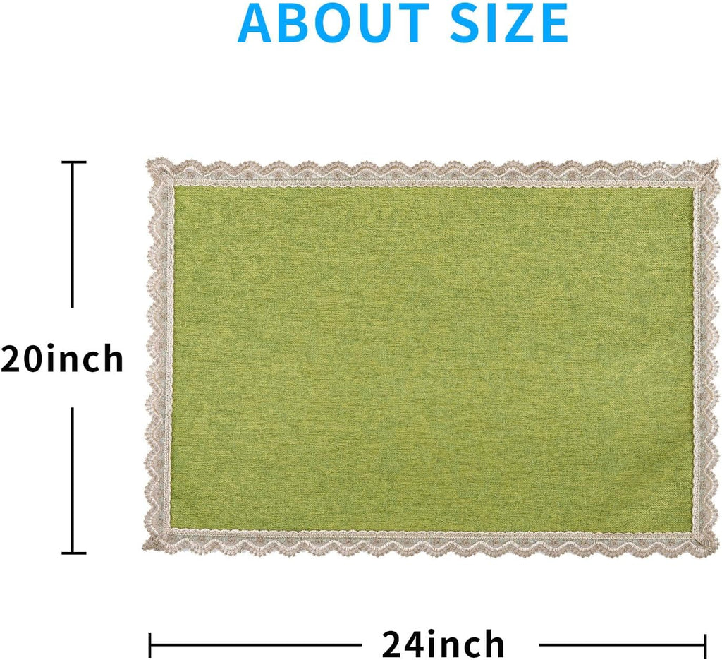 MINJIATEX Couch arm Covers,Non-Slip lace Sofa arm Covers Set of 2 Washable Sofa armrests Covers for Living Room Recliner Chair arm Cover Protectors for Leather Sofa armrest slipcover (GYDF-Green) - Image 6