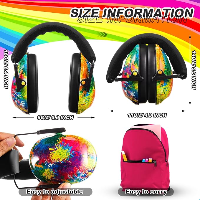 12 Pcs Kids Noise Cancelling Headphones Ear Muffs Colorful Style | Ear Protection for Kids Adults 27dB Noise Reduction Hearing Earmuff for Autism Sensory Relief Concerts Fireworks Studying - Image 4