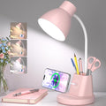 10W Wireless Charging LED Desk Lamp with Pen Holder, CRI 95, Pink | 800LM, 3 Modes, 360°Flexible Arm, Touch, Brightness, Table Lamp for Home Office, Dorm, Bedside, Study, Reading, with Adapter by Sailstar