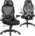 X100 Ergonomic Mesh Office Chair, Big and Tall Home Desk Chair with 5D Flip-Up Arms, Adjustable 3D Lumbar Support, Gaming & Executive Computer Chair by ELABEST