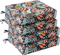 UNIKOME Outdoor Chair Cushions Set of 4, Water Resistant Patio Seat Cushions with Ties for Outdoor Furniture, High-Density Foam, UV & Fade Resistant, Piped Edge – 18.5" x 16" x 3", Colorful Leaves by UNIKOME
