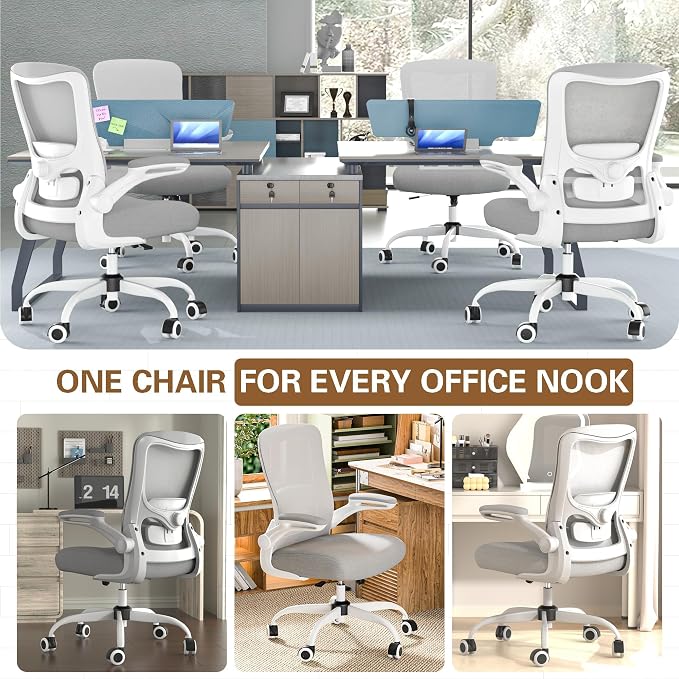 Ergonomic Office Chair for Long Hours, Adjustable Padded Lumbar Support for Lower Back Relief, 330 lb Capacity, Comfortable Computer Desk Chair for Home Office, Work & Study - Image 8