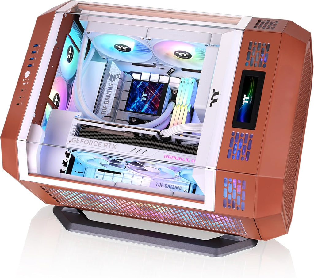 Thermaltake Tower 600 Mid Tower; 2x140mm CT Fans Included; 420mm Radiator Support; 400mm GPU Clearance; Hidden Connector Support; Rotatable PCIe Slots; Mocha Mousse; CA-1Z1-00MUWN-00 - Image 6
