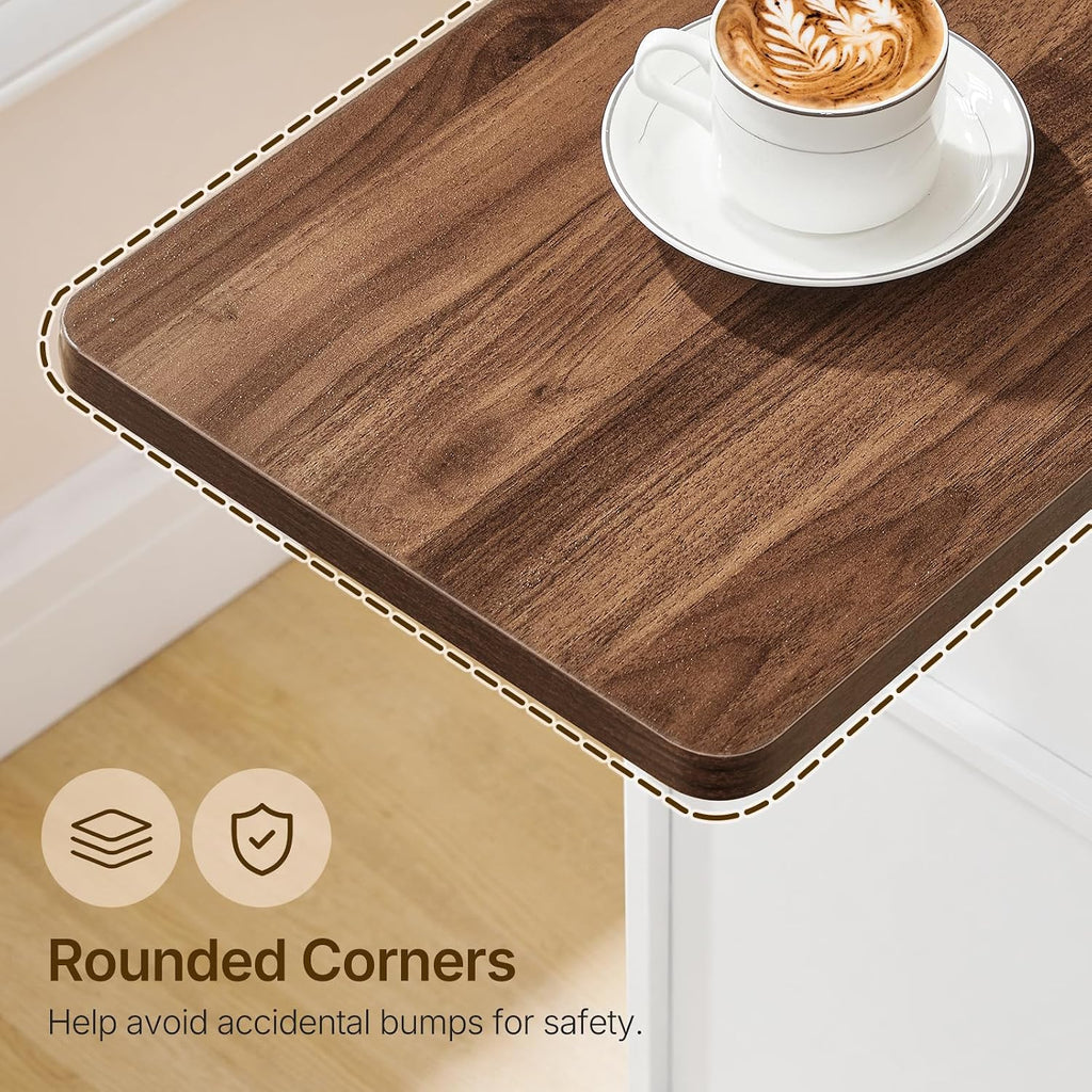C Shaped End Table with Charging Station, Slide Under Couch Table - Image 8