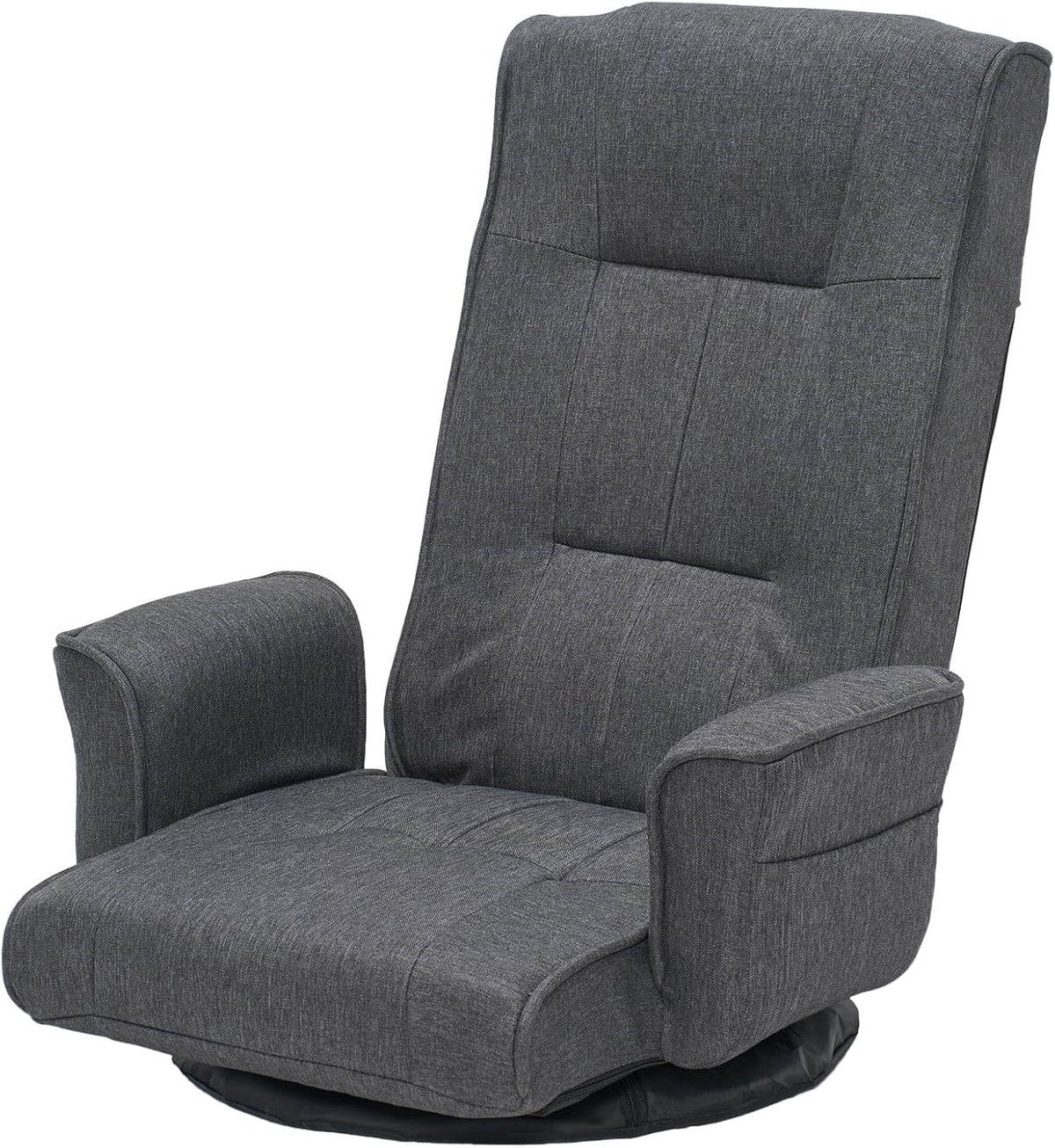 360° Swivel Floor Chair for Adults, 14-Position Adjustable Folding Floor Lounger with Armrests for Reading, Gaming & Relaxing by FLOGUOR