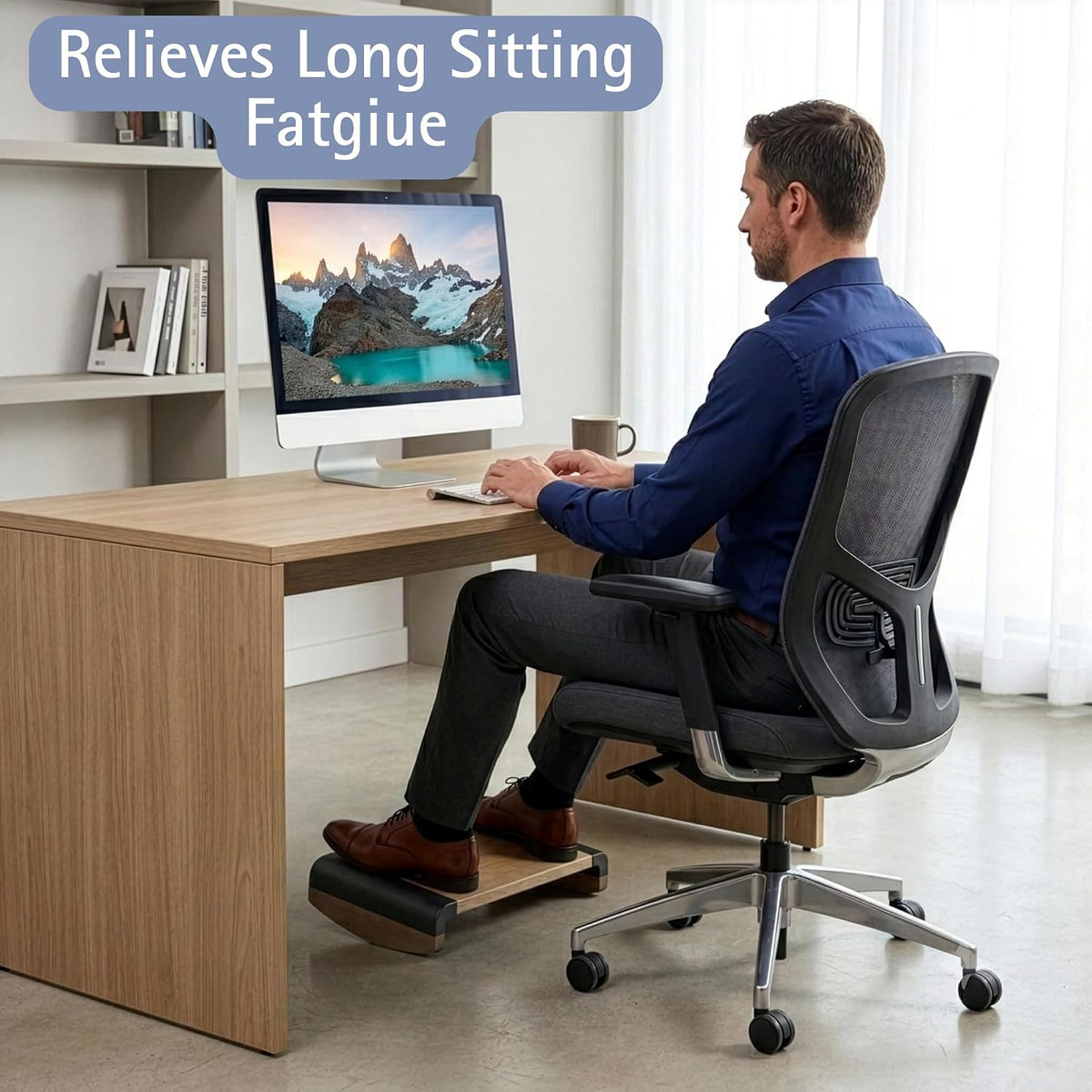 Tiel Ergonomic Wooden Foot Rest for Under Desk - Image 4